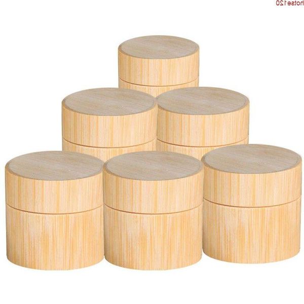 3g 5g 10g 15g 20g 30g 50g Frasco de creme de bambu vazio Máscara para arte em unhas Recipiente de maquiagem para cuidados com a pele Pote de garrafa recarregável 10 unidades / lote Ecrgk