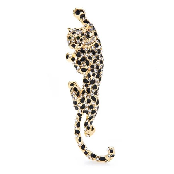 Pins Broschen Wuli Baby Big Climbing Leopard Brosche Pins für Frauen und Männer Emaille Tier Broschen Winter Luxus Schmuck Jahr Geschenk 231025