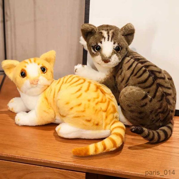 Animais de pelúcia simulados 27cm gatos brinquedo de pelúcia pequeno gatinho boneca fuzzy peluche doce bebê animal crianças presente reconfortante r231026