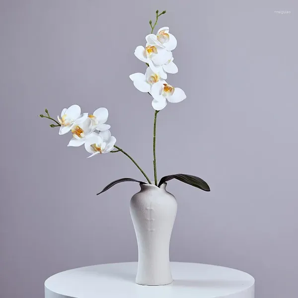 Fiori decorativi Orchidea bianca artificiale di alta qualità Tavolo da matrimonio vintage nordico Regali Boho falsi Decorazioni per la casa della camera da letto