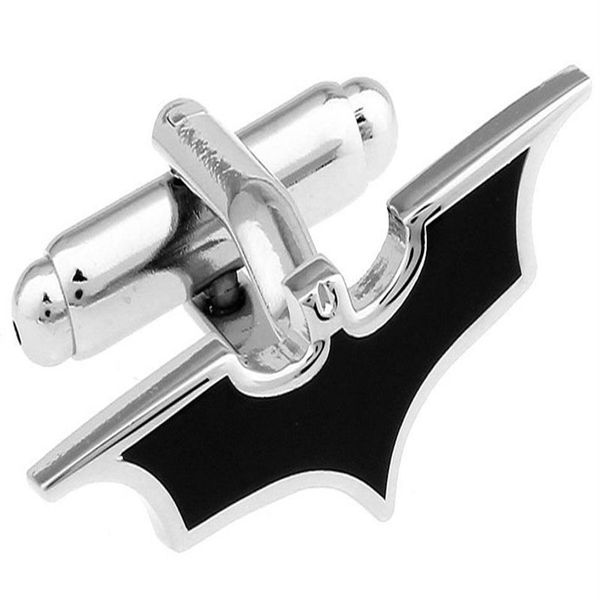 Hochwertiger schwarzer Batman-Manschettenknopf aus Metall für Herrenhemd, französische Manschettenknöpfe, Vatertagsgeschenke für Männer, Schmuck, Manschettenknöpfe 2078