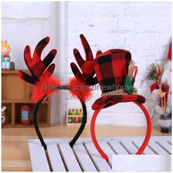 Decorações de Natal Xmas Crianças Adt Headwear Enfeites de Renas Natal Decoração de Casa Decoração Decoração Festa Cosplay Headbands DIY Drop Deli Dhpdl