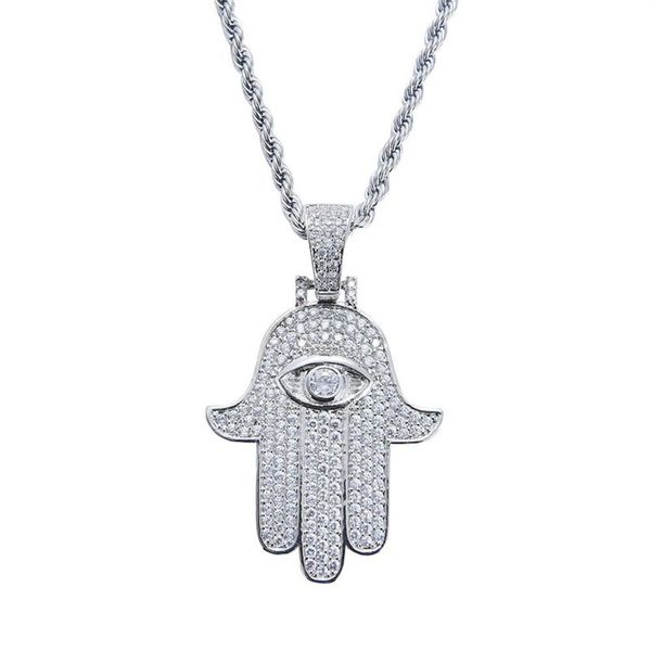 Модные ожерелья-подвески в виде руки Хамса для мужчин и женщин, бриллиантовое ожерелье «Рука Фатимы», Иудейское арабское религиозное защитное ювелирное изделие, настоящее go280i