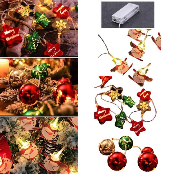 Decorazioni natalizie Stringa luminosa a LED Stella elettrolitica Pupazzo di neve Colore decorativo Filo corto Filo di luci 231026