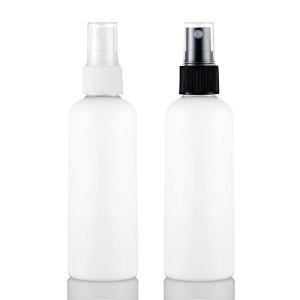 Garrafa plástica vazia vazia do pulverizador branco de 100ml pet, garrafas pequenas do pulverizador do curso de 100cc com bomba, lotes recarregáveis das garrafas do pulverizador do perfume