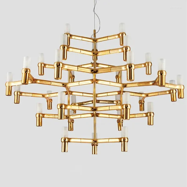 Lampadari Modern Luxury Foyer G9 Lampadario a Led Lustre Illuminazione a sospensione in metallo Scale Lampada a sospensione Deco Lampada da interno