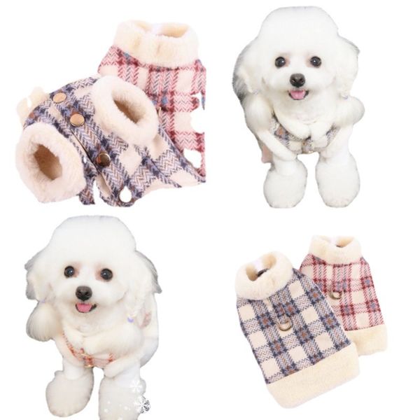 Roupas de inverno para cães podem ser tracionadas com roupas de inverno de veludo para animais de estimação filhotes de pelúcia Biebeli gato roupas de inverno para animais de estimação