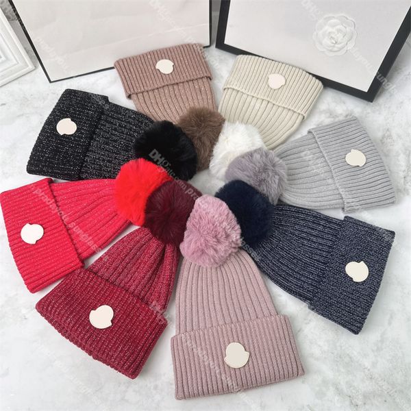 Kış Tasarımcı Yünlü Şapka Pompomlar Beanies Unisex Sıcak Kafatası Kapakları Erkek Kadın Lüks Örme Beanie