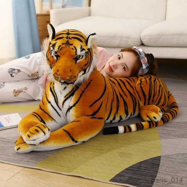 Animais de pelúcia recheados 50-110cm tigre realista brinquedos de pelúcia macios animais selvagens simulação tigre branco boneca crianças presentes de aniversário r231026