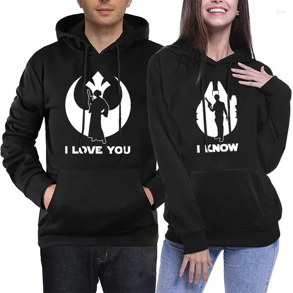 Erkek hoodies kadınlar erkek çift uzun kollu seni seviyorum basılı sevgili kapüşonlu sweatershirt eşleşen üstler