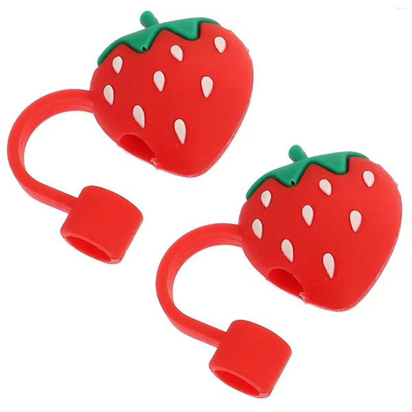 Bicchieri usa e getta Cannucce 2 pezzi Tappo antipolvere per cannuccia pigra Succo di frutta Suggerimenti adorabili Copertura protettiva Gel di silice Protezione per bere in silicone Bambino