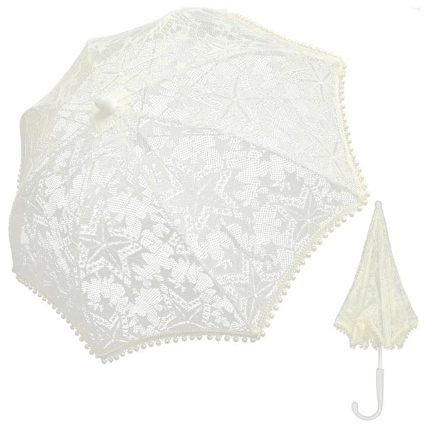 Ombrelli Ombrello in pizzo Ragazza Ombrellone da sposa Ombrelloni da sposa Ragazze Sposa Vintage Baby Po Puntelli per le donne