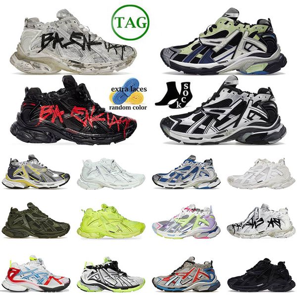 Top quality Designers Paris Runner 7.0 Transmit sense retro Trainers black blue Deconstruction sneakers Women Men casual shoes jogging hiking 7 Sneaker