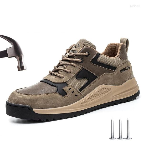 Botas sapatos de segurança de trabalho homens aço toe boné indestrutível anti-smash tênis construção masculino calçado prevenção