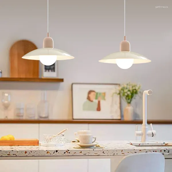 Lustres Nordic LED Mesa de Jantar Ferro Forjado Rodada Bacia Lâmpada Simples Moderna Decoração de Casa Restaurante Cozinha Bar Lustre