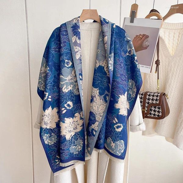 Lenços moda cavalo impressão inverno cashmere cachecol para mulheres design quente xale envolve grosso cobertor pashmina neckercheif bunfanda echarpe