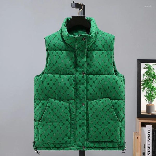 Gilet da uomo 2023 Inverno Uomo Lettere Stampate Gilet Senza Maniche Parka Impermeabile Spessa E Confortevole Moda Maschile Gilet Taglia 4XL