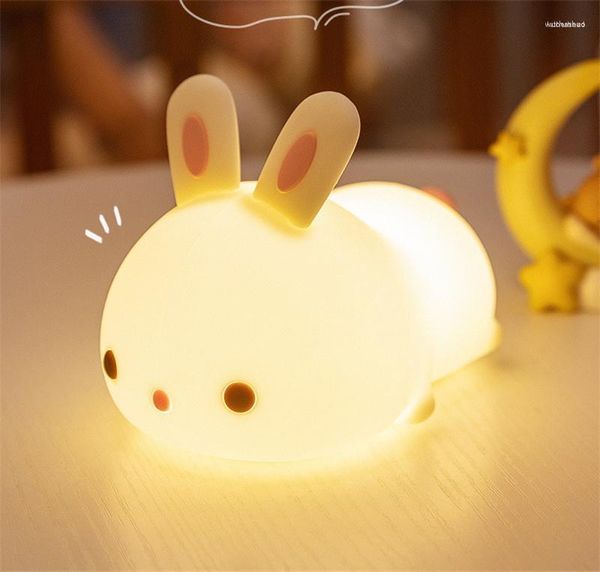 Luci notturne Lampade da camera ricaricabili USB con luce LED in silicone colorato per bambini Regalo per bambini