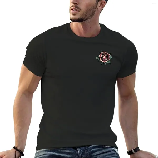 Herren Tank Tops Rose Traditionelles Tattoo T-Shirt Kurze T-Shirts Mann T-Shirt Herren