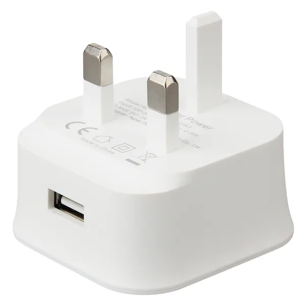 3Pin UK Plug 1 Porta 5V 2A Saída Adaptador de energia CA para viagem para carregador de parede USB para celular inteligente