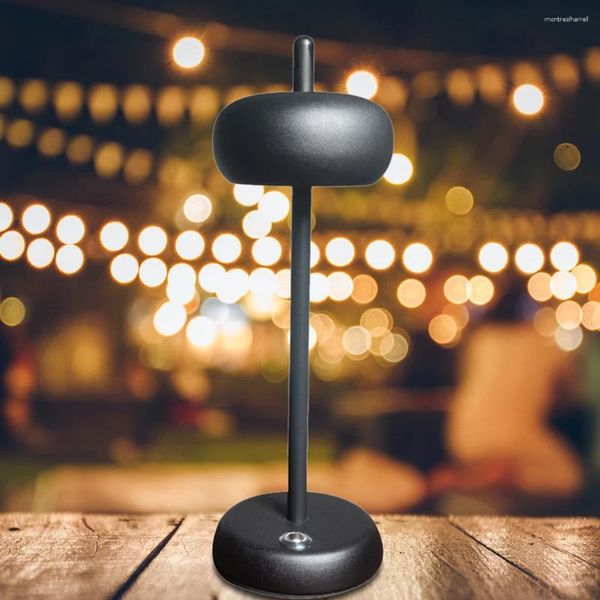 Lâmpadas de mesa LED Night Light Cordless Small Desk Lamp 3 Gear Dimming Vintage 2600mAh para Bar Pub El Quarto Home Restaurante