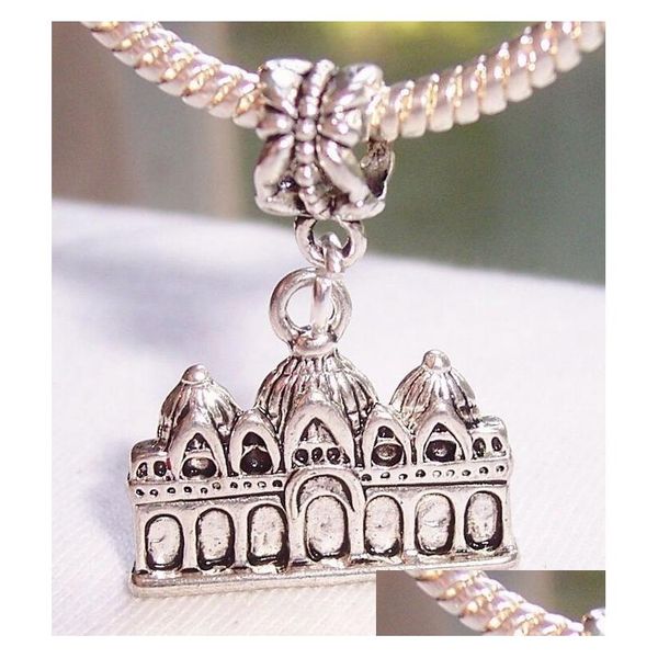 Charms 50 stücke Antike Silber Zinklegierung Venedig Italien Kirche Dangle Bead Fit Europäisches Charm-Armband 31,5 x 22,5 5 mm DIY Schmuck Drop Del Dhmrl