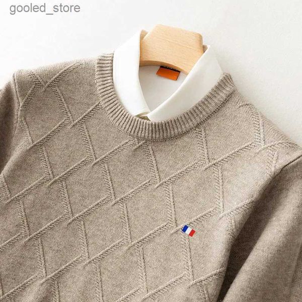 Erkek kazakları artı 4xl Erkekler Kaşmir Sweater O boyun boyunlu Sıcak Kalın Gevşek Sonbahar Kış Kış Erkek Knited Külot Yün Sweater Q231026