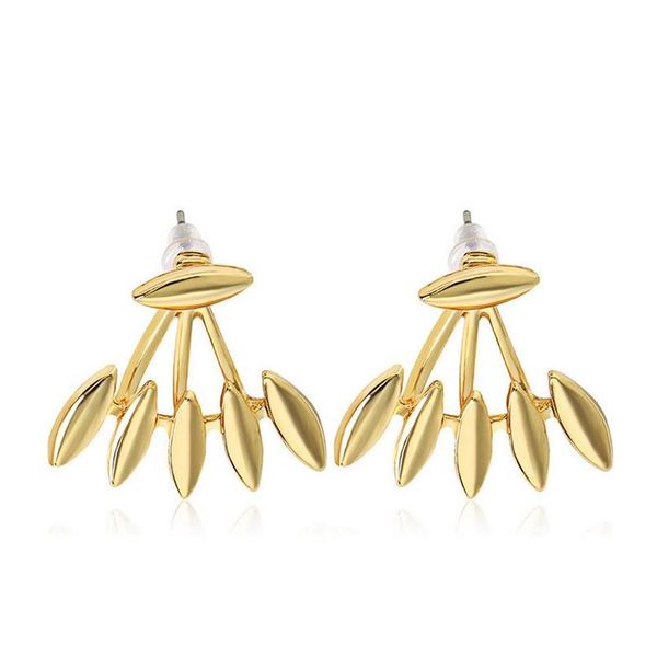 Stud Rock Punk Spike Glatte Marquise Form Ohr Ohrringe Für Frauen Party Schmuck Gold Silber Überzogene Metall Jacke Drop Lieferung dh6Sr