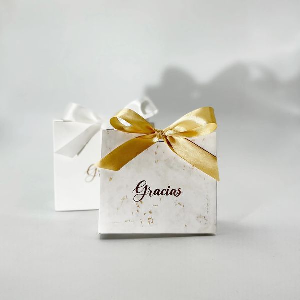 Geschenkpapier, weiße Gracias-Süßigkeits-Geschenktüte, Hochzeitsgeschenke, Geschenkboxen, Süßigkeiten-Verpackungsbox, Geburtstag, Weihnachten, Babyparty, Party-Dekoration 231026