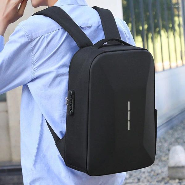 Zaino portatile comodo casual per uomo Borsa per laptop multitasca con guscio rigido Borsa da campeggio Business con blocco password sicuro