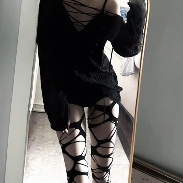Sexy meias shopping goth sexy lolita collants mulheres emo preto meias harajuku meia-calça lingerie pele roupas góticas streetwear moda coreana 231027