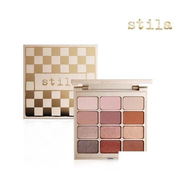 Тени для век Тени для век Капли на складе Stila Cosmetics Matte N Metal Палитра теней для век 12 цветов Пигментированная пудра для макияжа Доставка Health B Dhmon