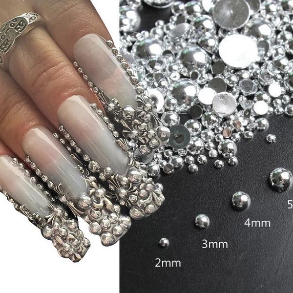 Decorazioni per nail art Mix 3D Punk Argento Perla Forma Design gotico Charms di lusso Consigli per manicure Decorazione con strass 231027