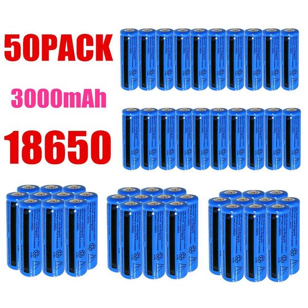 Baterias 50pcs recarregável 3000mAh Li-Ion Baterias Bateria 3.7V 11.1W BRC Não AAA ou AA para Lanterna Drop Delivery Electronics Ba Dhoa7