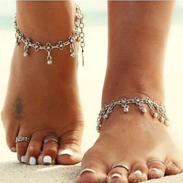 Cavigliere da donna semplici goccioline d'acqua nappa stile bohémien accessori per gioielli da spiaggia a piedi nudi Summerr per ragazza