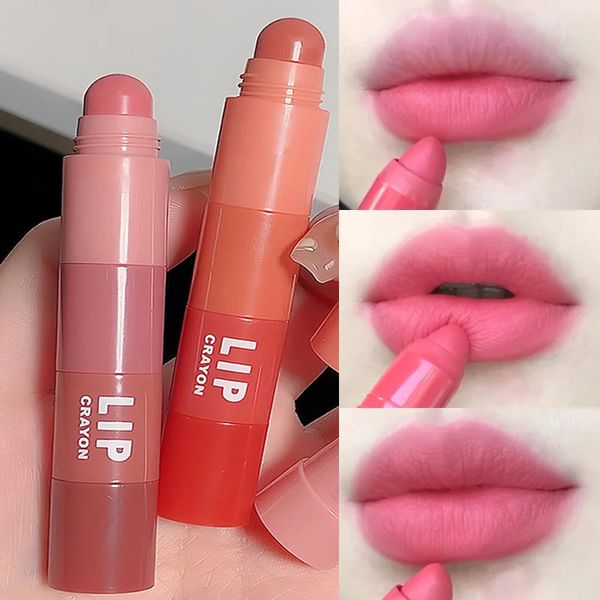 Batom Matte Pen 4 Cores Em 1 Nude Rosa Lip Gloss À Prova D 'Água Longa Duração Lápis Liner Maquiagem Set 231027