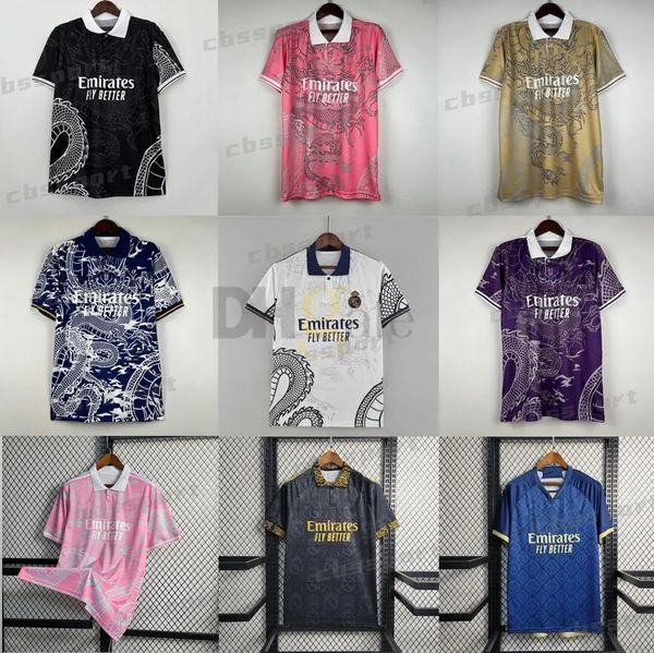 Camisa de futebol rosa dragão chinês Tailândia BELLINGHAM VINI JR camisas de futebol Tchouameni Venda quente 2023/2024 Real Madrids CAMAVINGA ALABA Rodrygo kit masculino uniforme