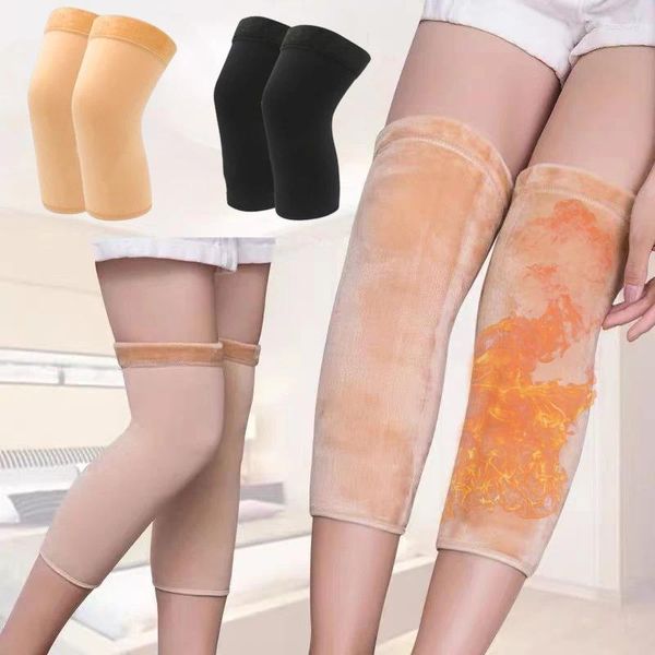 Frauen Socken 2 stücke Kaschmir Knie Brace Unterstützung Bein Wärmer Winter Warme Thermische Wolle Radfahren Ski Laufen Verdicken Pads Ärmel wärmer