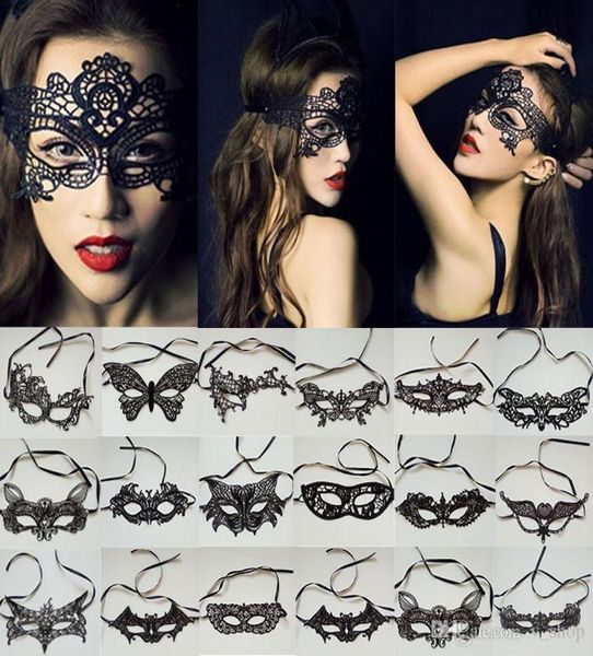 50 pcs Mulheres Sexy Lady Lace Máscara de Olho Para Festa de Halloween Venetian Masquerade Evento Mardi Gras Vestido Trajes Carnaval Cosplay Disco5240396