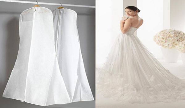 Extra grande vestuário vestido de noiva roupas longas caso protetor de vestido de casamento capa à prova de poeira saco de armazenamento para vestidos de casamento5970682