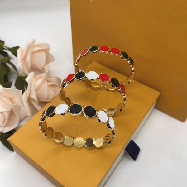 Aushöhlen Snap Micro Inlays Kristall Armband Marke Designer Kupfer Vierblättriges Kleeblatt Blume Offenes Armband Für Frauen Schmuck Mit Box Party Geschenk FHDT