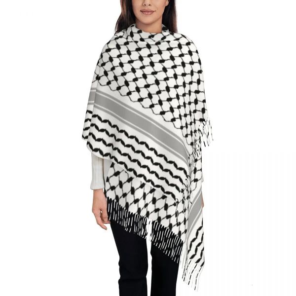 Schals Palästina Hatta Kufiya Folk Schal Wrap für Frauen Langer Winter Herbst Warmer Quastenschal Unisex Palästina Keffiyeh 231026