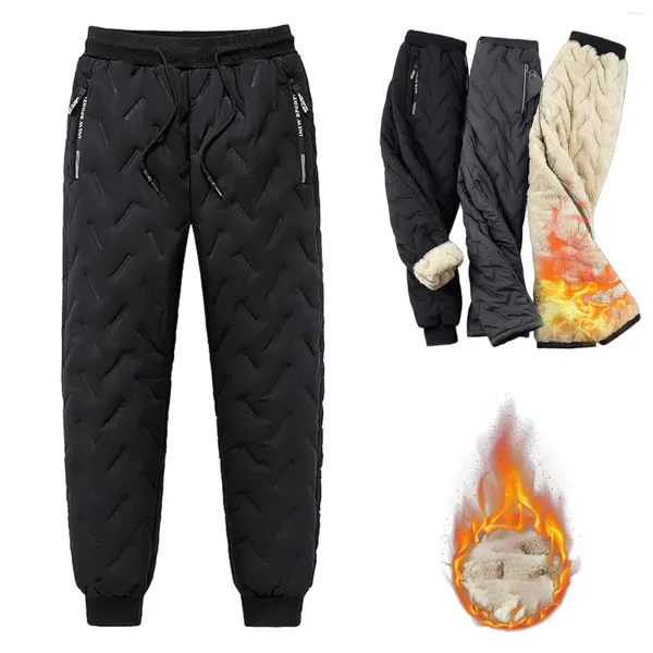 Herrenhose, Unisex, mit Lammwoll-Fleece gefüttert, Jogginghose, Jogginghose für Herren, Winter, warm, leicht, Jogginghose, Power Memory