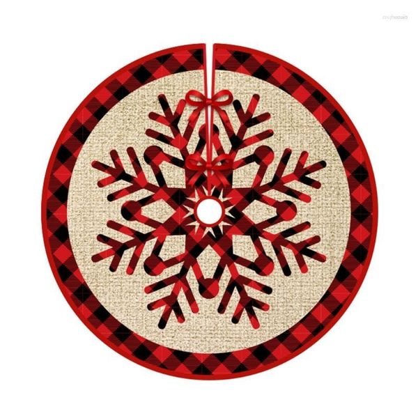 Weihnachtsdekorationen Baumrock Schneeflocke Rot Kariert Boden Teppich Teppich Ornament A0KE