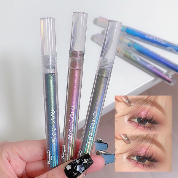 Glänzender grüner Eyeliner-Lidschatten, wasserfest, Diamantblau, rosa Farbe, glitzernde Pailletten, Eyeliner-Lidschatten, Make-up, Schönheitskosmetik