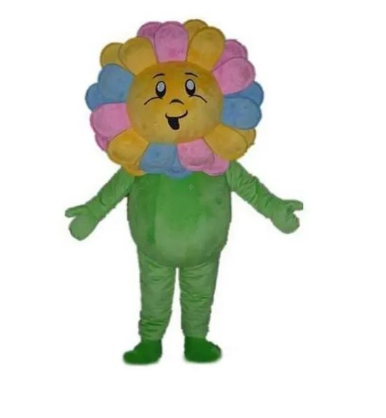 Costume da mascotte girasole colorato di Halloween Personaggio a tema anime dei cartoni animati Formato adulto Festa di compleanno di Carnevale di Natale Vestito operato