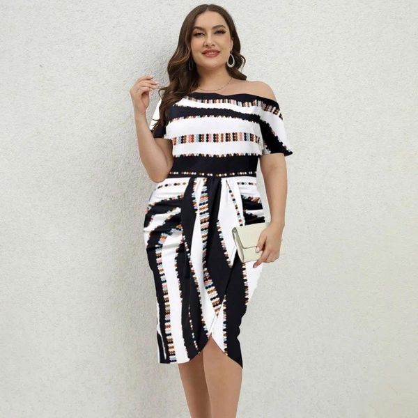 Vestidos casuais xl 5xl tamanho grande uma palavra colar irregular vestido verão sexy africano para mulheres moda dashiki áfrica roupas chegada