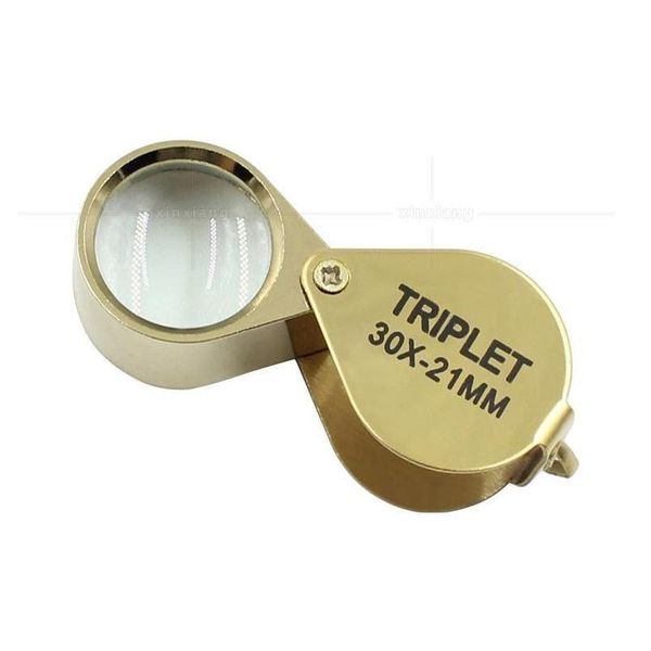 Lupen Lupen Tragbare 30-fache Leistung 21 mm Juwelierlupe Gold Augenlupe Juweliergeschäft Niedrigster Preis Glas mit Dhqxr
