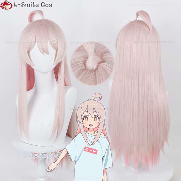 Costumi Catsuit Onimai di alta qualità: I'm Now Your Sister Oyama Mahiro Cosplay 70 cm Parrucche anime per capelli rosa resistenti al calore + Cappellino per parrucca