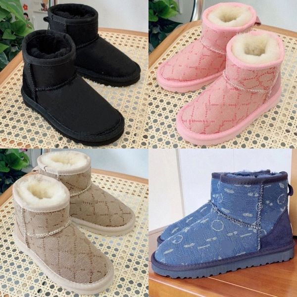 Çocuk Botları Klasik Ultra Australie Mini Ultra Ayakkabı Baskılı Toddler Kız Tasarımcı Snow Bootig Çocuk Gençlik Erkek Erkek Avustralya Bottes W V1UZ#